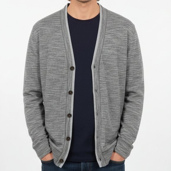 Hugo Boss Orange Cotton Cardigan in Heather Grey - Picture 1 of 7